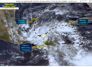 Depresión tropical Lisa está por disiparse cerca de México y Florida, atenta a un posible ciclón