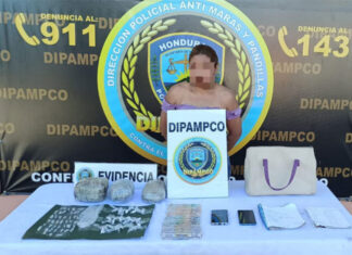 DIPAMPCO captura a fémina administradora y distribuidora de droga de la Pandilla 18 en Tegucigalpa