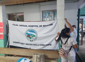 Personal de Salud de Rotán y San Pedro Sula continúan en paro de labores ante falta de pago