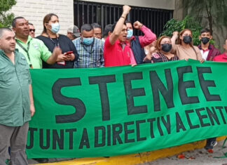 Sindicato de la ENEE realiza protesta por el despido de 250 empleados