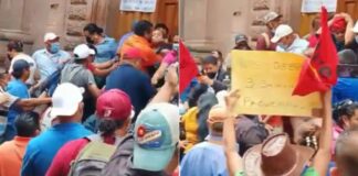 Empleados de Hondutel protestan nuevamente y se arma zafarrancho