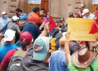 Empleados de Hondutel protestan nuevamente y se arma zafarrancho