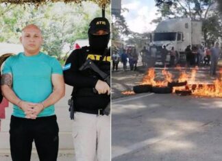 A punta de disparos, grupo de pobladores de San Marcos, Santa Bárbara, exigen la liberación del alcalde Pedro Aguilar