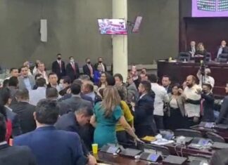 Penoso zafarrancho se vivió en el CN, diputados se fueron a los golpes en plena sesión en el legislativo