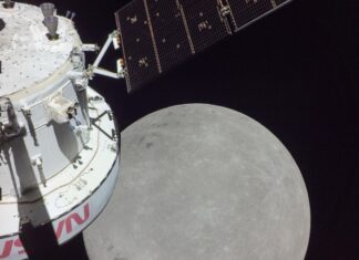 La nave Orión de Artemis I, otra vez cerca de la Luna en su regreso a Tierra