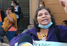 Empleados de Hondutel realizan toma en la Secretaría de finanzas exigiendo pago de salarios