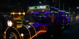 Tren navideño regala recorridos a migrantes en la frontera sur de México