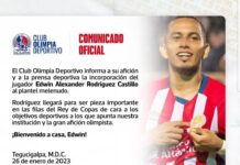 El Club Deportivo Olimpia anuncia el regreso de Edwin Rodríguez para este torneo de Clausura