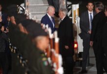 Biden llega al Palacio Nacional de México para reunirse con López Obrador