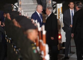 Biden llega al Palacio Nacional de México para reunirse con López Obrador