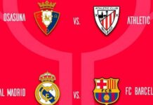 Osasuna-Athletic Club y Real Madrid-Barcelona, semifinales de la Copa del Rey