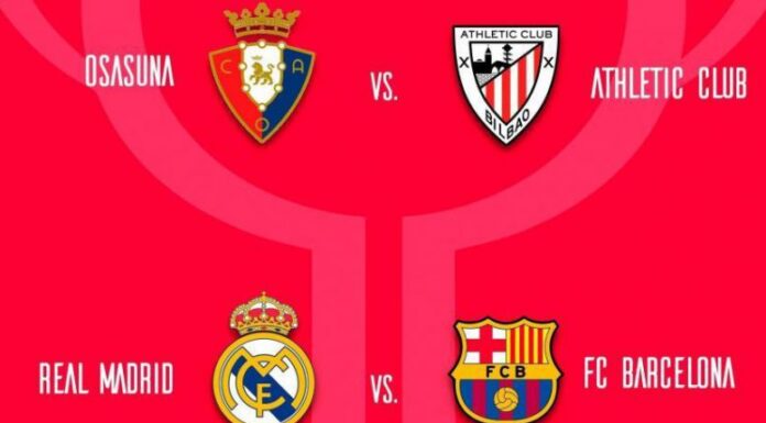 Osasuna-Athletic Club y Real Madrid-Barcelona, semifinales de la Copa del Rey