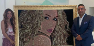 Artista colombiano inmortaliza celebridades usando miles de cristales