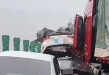 Al menos 16 muertos en un accidente de tráfico múltiple en el centro de China