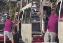 La Direccion Nacional de Vialidad y Transporte busca a conductores que se fueron a golpes esta mañana en Tegucigalpa