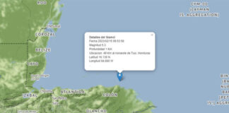 Sismo de 5.3 grados en la escala de Richter se registró esta mañana en el departamento de Gracias a Dios