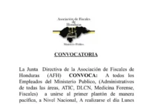 La Asociacion de Fiscales de Honduras convoca a plantón pacifico para exigir aumento salarial