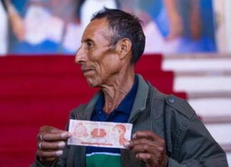 Gobierno otorga una pensión para indígena lenca símbolo del lempira, la moneda de Honduras