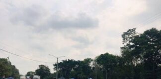 Empleados del Sistema de Emergencias 911 en SPS realizan tomas en el Bulevar del Norte