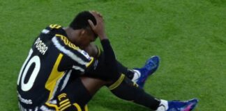 Pogba vuelve a ser titular 390 días después y se retira lesionado en el minuto 21