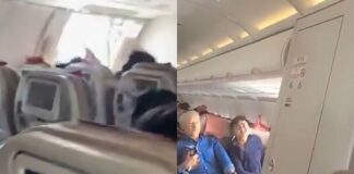 Un pasajero abre la puerta de un avión en pleno vuelo y desata el caos