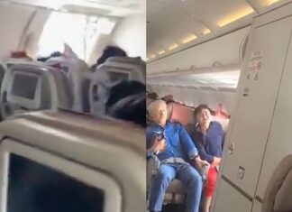 Un pasajero abre la puerta de un avión en pleno vuelo y desata el caos