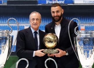 Florentino Pérez: «Benzema pasa a la historia como un gran mito del Real Madrid»