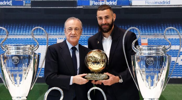 Florentino Pérez: «Benzema pasa a la historia como un gran mito del Real Madrid»