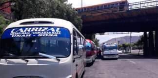 Paralizadas las unidades de transporte de la ruta Miraflores-Carrizal ante nuevo cobro de extorsión