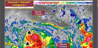 El huracán Adrián se aleja «paulatinamente» de las costas mexicanas
