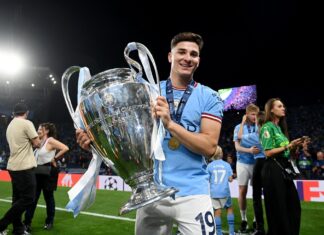 Julián Álvarez, primer argentino que gana Libertadores, Mundial y Liga de Campeones