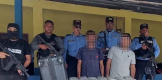 Capturan a dos individuos en posesión de 40 libras de marihuana en Tocoa, Colón