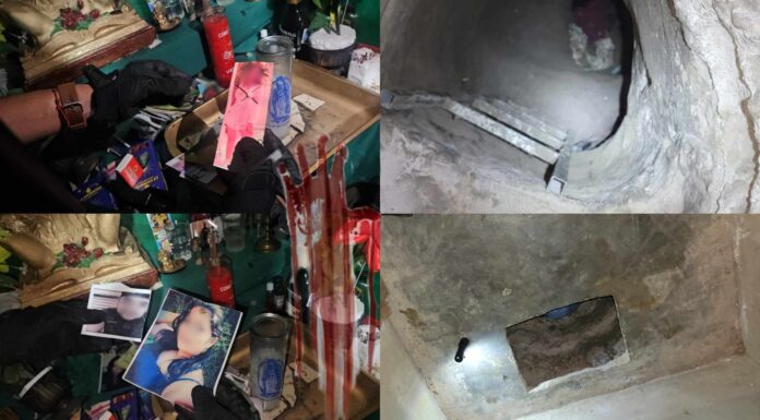 Autoridades policiales hallan altar satánico y un túnel perteneciente a una estructura criminal en la colonia Eben Ezer de Chamelecón