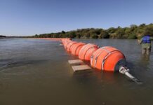 Hallan un cuerpo sin vida en la nueva barrera antimigrantes del Río Bravo