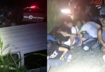 Una camioneta con 27 migrantes de Vietnam, Ecuador y Centroamérica se descarrila en México