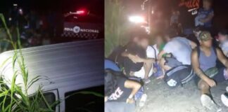 Una camioneta con 27 migrantes de Vietnam, Ecuador y Centroamérica se descarrila en México