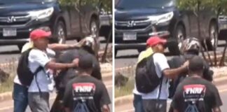 Colectivos de Libre golpean a motociclista en la capital