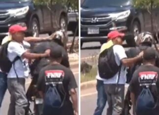 Colectivos de Libre golpean a motociclista en la capital