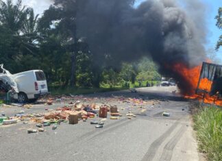 Accidente vial entre rastra y microbús deja una persona muerta en El Porvenir, Atlántida
