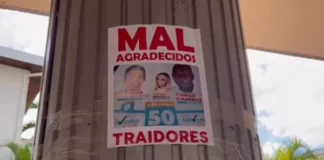 De «Mal agradecidos y traidores» tildan en afiches a diputados del PSH