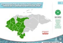 Copeco extiende la Alerta Verde en 11 departamentos del país por 48 horas más