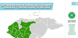 Copeco extiende la Alerta Verde en 11 departamentos del país por 48 horas más