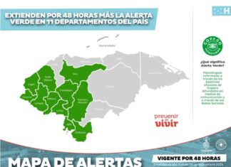 Copeco extiende la Alerta Verde en 11 departamentos del país por 48 horas más