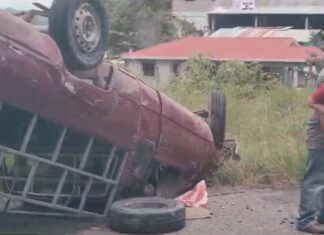 Ocho heridos deja aparatoso accidente en Santa Bárbara