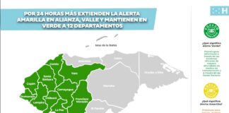 Copeco vuelve a extender por 24 horas Alerta Verde en 12 departamentos y Alerta Amarilla en Alianza, Valle