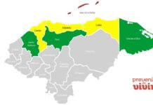 Copeco extiende alerta roja por 24 horas más en Islas de la Bahía y baja a amarilla a otros tres departamentos