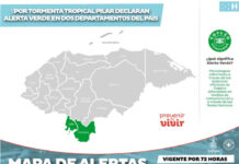 Decretan alerta verde para Valle y Choluteca por la tormenta tropical Pilar