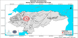 Copeco reporta sismo de magnitud 4.2 en Comayagua