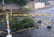 ¡Cuidado! Se forma socavón en la colonia Humuya de Tegucigalpa