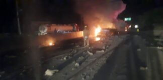 Una persona muerta y 4 heridos deja aparatoso accidente de tránsito en la caseta de peaje de Santa Cruz de Yojoa